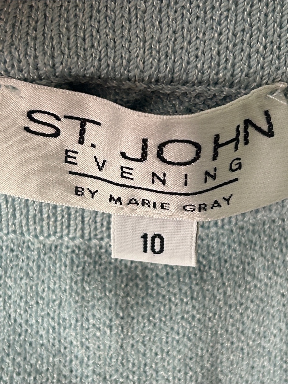 St. John Light Blue Textured Midi Skirt - Picture 4 of 4